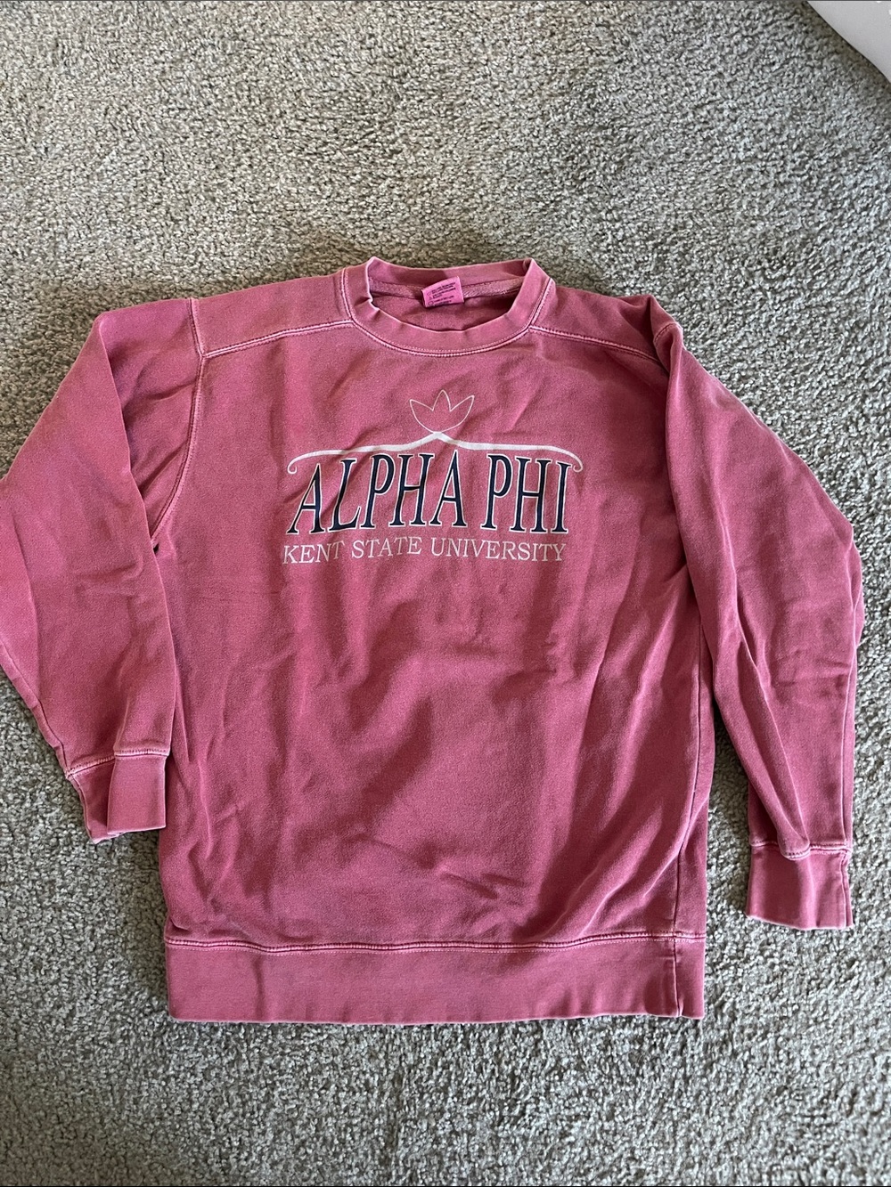 Kent State University Pink Alpha Phi Crewneck Sweatshirt